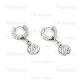 4007-0102-135 - Stainless steel Earring Rhinestone 13.5x4mm with charm rhinestone on 10mm white font Natural 1 pair 4007-0102-135,New Products,montreal, quebec, canada, beads, wholesale