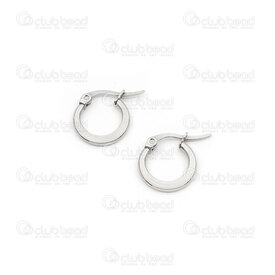 4007-0102-147 - DISC stainless steel earring round ring 14x1.5mm Flat Natural 1 pair 4007-0102-147,Finished jewelry,montreal, quebec, canada, beads, wholesale