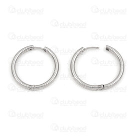 4007-0102-159-25 - Stainless Steel Earring Round Plain 25x2.5mm Natural 5 pairs 4007-0102-159-25,Finished jewelry,montreal, quebec, canada, beads, wholesale