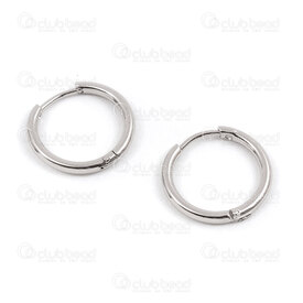 4007-0102-165 - Stainless steel Earring Round Plain 18x2mm Natural 1 pair 4007-0102-165,montreal, quebec, canada, beads, wholesale