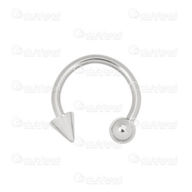 4007-0102-17 - Anneau de Piercing Acier inoxydable 316L Fer à cheval 10pcs Avec Pointe 4007-0102-17,Piercing Ring,Stainless Steel 316L,Horseshoe,With Tip and Ball,10pcs,Chine,montreal, quebec, canada, beads, wholesale