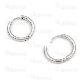 4007-0102-171 - Stainless steel Earring Round Plain 19x2.5mm Natural 1 pair 4007-0102-171,Finished jewelry,montreal, quebec, canada, beads, wholesale