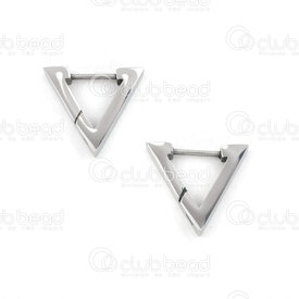 4007-0102-195 - Stainless Steel Earring Triangle shape 14.5x16x3mm High Quality Polish Natural 1 pair 4007-0102-195,Finished jewelry,montreal, quebec, canada, beads, wholesale