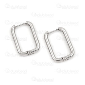4007-0102-2081 - Stainless steel Earring Leverback retangle shape 20.5x14x2.5mm Natural 4pcs (2pairs) 4007-0102-2081,Finished jewelry,montreal, quebec, canada, beads, wholesale