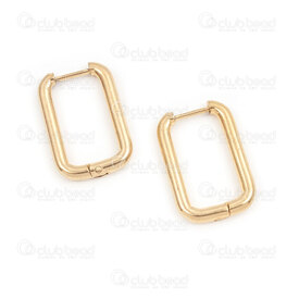 4007-0102-2081GL - Stainless Steel 304 Earring Leverback Retangle shape 20.5x14x2.5mm Gold Plated 4pcs (2pairs) 4007-0102-2081GL,ret,montreal, quebec, canada, beads, wholesale