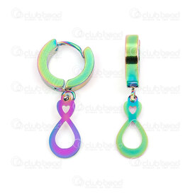 4007-0102-2131AB - Stainles Steel Earring Leverback 2x9mm big infinity AB 1pair china 4007-0102-2131AB,INFINI,montreal, quebec, canada, beads, wholesale