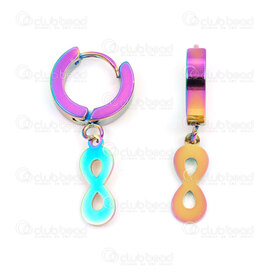 4007-0102-213AB - Acier Inoxydable Boucle d'Oreille Levier Rond 2x9mm Infini AB 1paire chine 4007-0102-213AB,small,montreal, quebec, canada, beads, wholesale