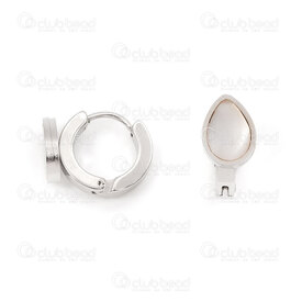 4007-0102-237 - Stainles Steel Earring Leverback 2x9 with shell drop 1pai china 4007-0102-237,goute,montreal, quebec, canada, beads, wholesale