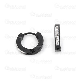 4007-0102-245BLK - Acier Inoxydable 304 Boucle d'Oreille Levier Rond 3x14mm Ligne Pierre du Rhin Noir 1paire chine 4007-0102-245BLK,sins,montreal, quebec, canada, beads, wholesale