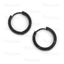 4007-0102-254181BLK - Stainless Steel 304 Earring Leverback Round 18x3mm Plain Rounded Flat Black 1pair china 4007-0102-254181BLK,Stainless Steel Earring,montreal, quebec, canada, beads, wholesale