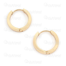 4007-0102-254181GL - Acier Inoxydable 304 Boucle d'Oreille a Levier Rond 18.5x3mm Lisse Arrondi Plaque Or 4pcs (2pairs) 4007-0102-254181GL,bijoux,montreal, quebec, canada, beads, wholesale