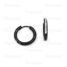 4007-0102-257BLK - Acier Inoxydable 304 Boucle d'Oreille Levier Rond 3x20mm Ligne Pierre du Rhin Noir 1paire chine 4007-0102-257BLK,sins,montreal, quebec, canada, beads, wholesale