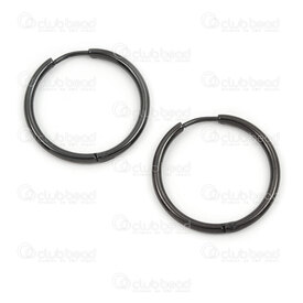 4007-0102-309-BK - Stainless Steel Earring Leverback Round 2x25mm Black 8pcs (4pairs) 4007-0102-309-BK,Finished jewelry,montreal, quebec, canada, beads, wholesale