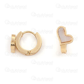 4007-0102-3581GL - Stainless Steel 304 Earring Leverback Round 13.5x3mm with Croocked Heart and Shell Filling Gold Plated 2pcs (1pairs) 4007-0102-3581GL,OR REMPLI,montreal, quebec, canada, beads, wholesale