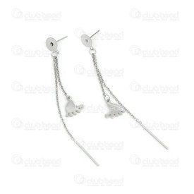 4007-0102-41 - Acie rInoxydable Boucle d'Oreille Pied avec Plateau de 8mm Naturel 1 paire 4007-0102-41,diy,montreal, quebec, canada, beads, wholesale