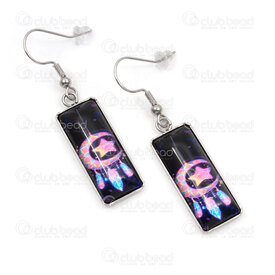 4007-0102-431 - Stainless Steel 304 Earring Rectangle Dream Catcher 30x11x5mm Natural 2pcs (1pair) 4007-0102-431,montreal, quebec, canada, beads, wholesale