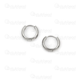 4007-0102-443 - Stainless Steel 304 Earring Round Plain Half-Round 10x3.2mm Natural 4pcs (2pairs) 4007-0102-443,H*,montreal, quebec, canada, beads, wholesale