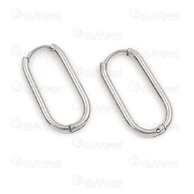 4007-0103-2083 - Stainless Steel 304 Earring Leverback Hoop Rounded Rectangle 24x12x2mm Natural 10pcs (5pairs) 4007-0103-2083,montreal, quebec, canada, beads, wholesale