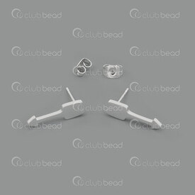 4007-0103-81SL - Stainless steel ear stud Arrow 5x18mm Silver 12pairs 4007-0103-81SL,Fleche,montreal, quebec, canada, beads, wholesale