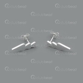 4007-0103-85SL - Stainless steel ear stud Heart Arrow 18x6mm Silver 12pairs 4007-0103-85SL,Stainless Steel,Finished Jewelry,montreal, quebec, canada, beads, wholesale