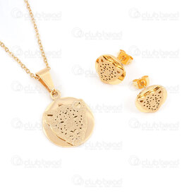 4007-0105-51GL - Necklace and Earring Set  Panthera with rhinestone gold 1 Set !LIMITED QUANTITY! 4007-0105-51GL,4007-0105,montreal, quebec, canada, beads, wholesale