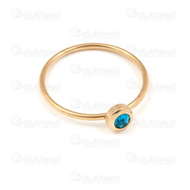 4007-0107-07GL - Acier Inoxydable 304 Bague avec Pierre du Rhin Turquoise (Taille 8) Or 4pcs 4007-0107-07GL,Bijoux finis,En acier inoxydable,montreal, quebec, canada, beads, wholesale