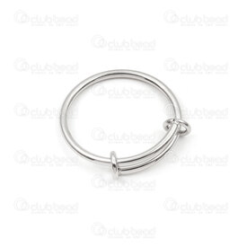 4007-0107-13 - Acier Inoxydable 304 Bague Ajustable 21.5x1.5mm Diametre Interieur 17.5-18.5mm (Taille 7-8.5) Naturel 5pcs 4007-0107-13,montreal, quebec, canada, beads, wholesale