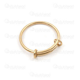 4007-0107-13GL - Stainless Steel 304 Finger Ring Adjustable 21.5x1.5mm Inner Diameter 17.5-18.5mm (size 7-8.5) Gold Plated 5pcs 4007-0107-13GL,a,,montreal, quebec, canada, beads, wholesale