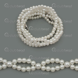 4007-0111-01WH - Acrylic Bead Round 8-10mm Pearl White Semi Finish Handbag Stripe 110cm (43in) with Two Metal Clasp 1pc 4007-0111-01WH,perles,montreal, quebec, canada, beads, wholesale