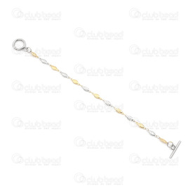 4007-0211-49 - Bracelet Stainless Steel With Toggle Clasp Natural/Gold 1pc 4007-0211-49,Finished jewelry,1pc,Bracelet,Stainless Steel,With Toggle Clasp,Natural/Gold,1pc,China,montreal, quebec, canada, beads, wholesale