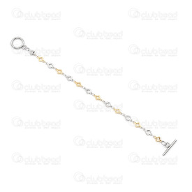 4007-0211-51 - Bracelet Stainless Steel With Toggle Clasp Natural/Gold 1pc 4007-0211-51,Stainless Steel,Bracelet,Stainless Steel,With Toggle Clasp,Natural/Gold,1pc,China,montreal, quebec, canada, beads, wholesale