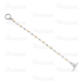 4007-0211-53 - Bracelet Stainless Steel With Toggle Clasp Natural/Gold 1pc 4007-0211-53,Chains,Bracelet with clasp,Bracelet,Stainless Steel,With Toggle Clasp,Natural/Gold,1pc,China,montreal, quebec, canada, beads, wholesale