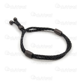 4007-0212-59 - Leather Bracelet Braided Double Cord Ajustable Clasp 1pc 4007-0212-59,Finished jewelry,Leather,montreal, quebec, canada, beads, wholesale