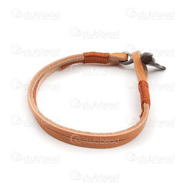 4007-0212-77 - Leather bracelet natural 8.5mm Flat with whale tale clasp 19.5cm 1pc 4007-0212-77,Finished jewelry,montreal, quebec, canada, beads, wholesale