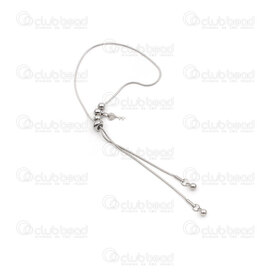 4007-0213-51 - Stainless steel bracelet snake chain with charm key 13x5.5mm and 5mm bead adjustable 12.5\'\' (30.5cm) natural 1pc 4007-0213-51,Stainless Steel,Finished Jewelry,montreal, quebec, canada, beads, wholesale