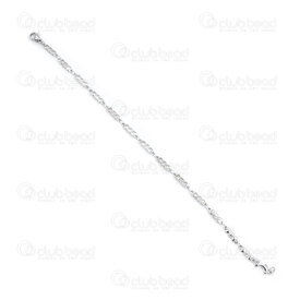 4007-0213-55 - Stainless steel Bracelet Heart and Flower 8.5x3.5mm Natural 22cm 1pc 4007-0213-55,Finished jewelry,Stainless steel,montreal, quebec, canada, beads, wholesale