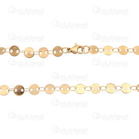 4007-0213-63GL - Acier Inoxydable 304 Chaîne Sequin Rond Collier 16po (40.6cm) 6mm Or 1pc 4007-0213-63GL,1pc,Stainless Steel 304,Sequin Round,Chaîne,Collier,16in (40.6cm),6mm,Or,1pc,Chine,montreal, quebec, canada, beads, wholesale
