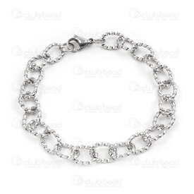 4007-0213-91 - Stainless Steel Cable Chain 10x13x2mm Twisted Unsoldered Bracelet 9in (23cm) Natural 1pc 4007-0213-91,Chains,89,montreal, quebec, canada, beads, wholesale