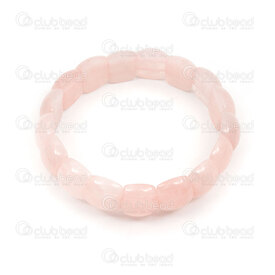 4007-0216-01 - Semi precious stone Bracelet Rose Quartz 14x12x7mm half round 1.5mm hole on Elastic 1pc 4007-0216-01,montreal, quebec, canada, beads, wholesale