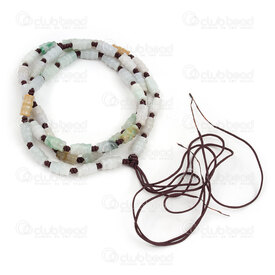 4007-0226-0501 - Semi Precious Stone Bead Semi-Finish Necklace Tricolor Jade Bamboo shape 5x8.5mm 60cm 1pc 4007-0226-0501,bambou,montreal, quebec, canada, beads, wholesale