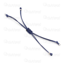 4007-0232-03 - Polyester Bracelet Semi Fini Ajustable Marine avec Bille Acier Inoxydable Naturel 5pcs 4007-0232-03,"poly,montreal, quebec, canada, beads, wholesale