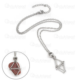 4007-0315-4725 - Acier Inoxydable 304 Pendentif Cage Losange Diametre Interieur 25mm avec Chaine Forcat Collier 18po Naturel 1pc 4007-0315-4725,Chaînes,Par styles,Forçat,montreal, quebec, canada, beads, wholesale