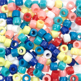 7140-1001 - Plastic Bead Crow Bead Donut 6mm Opaque Multicolor 3mm Hole 250pcs Hong Kong 7140-1001,ko,montreal, quebec, canada, beads, wholesale