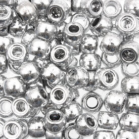 7142-0582-01 - Bille PonyBead Anneau 9mm Argent Opaque Metallique Trou 3mm 100pcs République Tcheque 7142-0582-01,3mm czech,montreal, quebec, canada, beads, wholesale