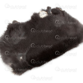 7880-0999-01 - Rabbit Fur Skin Black appr.15X15in (38X38cm) 1pc 7880-0999-01,Textile,montreal, quebec, canada, beads, wholesale