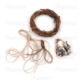 8310-0010-0101 - Metal Dreamcatcher Set (4 items) Natural-Brown Forest Theme 10cm (4in)1 Set 8310-0010-0101,Dreamcatcher Kits,montreal, quebec, canada, beads, wholesale