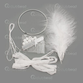 8310-0010-0301 - Metal Dreamcatcher Set (5 items) White Star Theme 10cm (4in)1 Set 8310-0010-0301,Kit,montreal, quebec, canada, beads, wholesale
