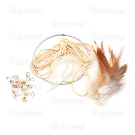8310-0012-03 - Metal Dreamcatcher Set (8 items) Beige 12cm (5in') 1 Set 8310-0012-03,New Products,montreal, quebec, canada, beads, wholesale