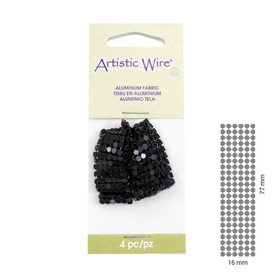 A360-055 - Artistic Wire Tissu Aluminium 16x77mm Noir 4pcs A360-055,montreal, quebec, canada, beads, wholesale