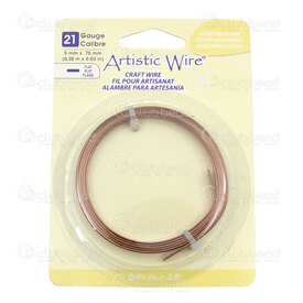 AWB-21F5-24-03F - Artistic Wire Copper Flat Wire 5x0.75mm 21 Gauge Antique Copper 0.91m (3ft) Pakistan AWB-21F5-24-03F,fil cuivre,Copper,Flat,Wire,21 Gauge,5x0.75mm,Antique Copper,0.91m (3ft),Pakistan,Artistic Wire,montreal, quebec, canada, beads, wholesale